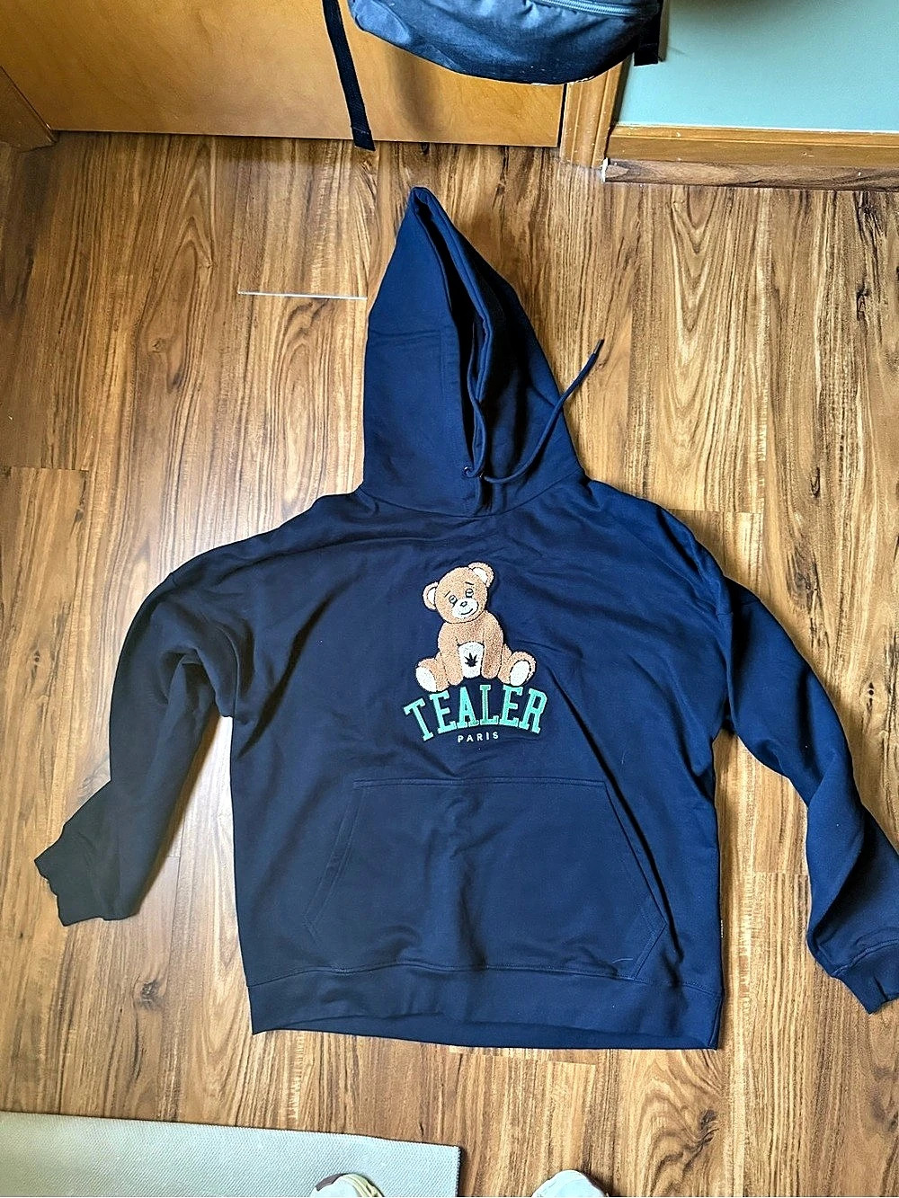 Taler Paris Teddy Bear Hoodie Teddy Bear Hoodie in Blue NWT